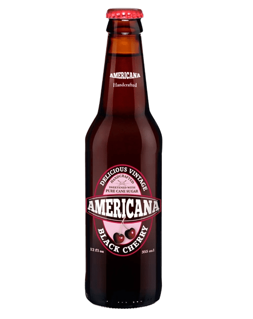 Americana Black Cherry soda bottle