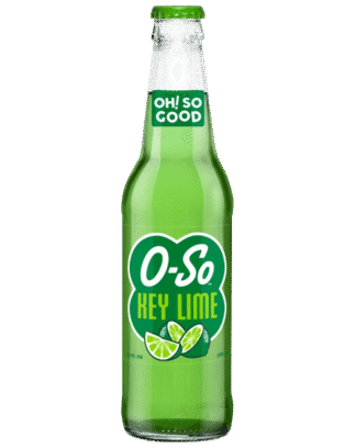 O-So Key Lime drink on black background