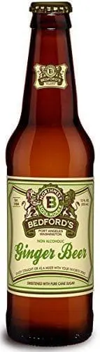 Classic glass bottle of ginger beer