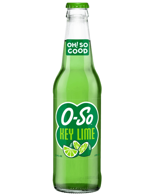 O-So Key Lime drink on black background