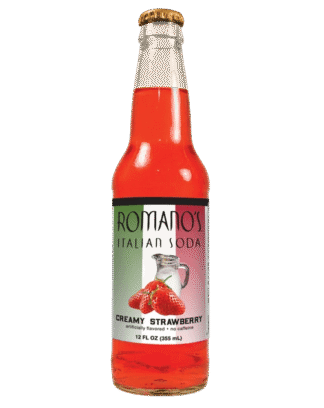 Creamy strawberry soda drink