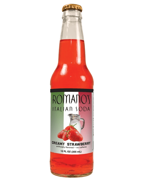 Creamy strawberry soda drink