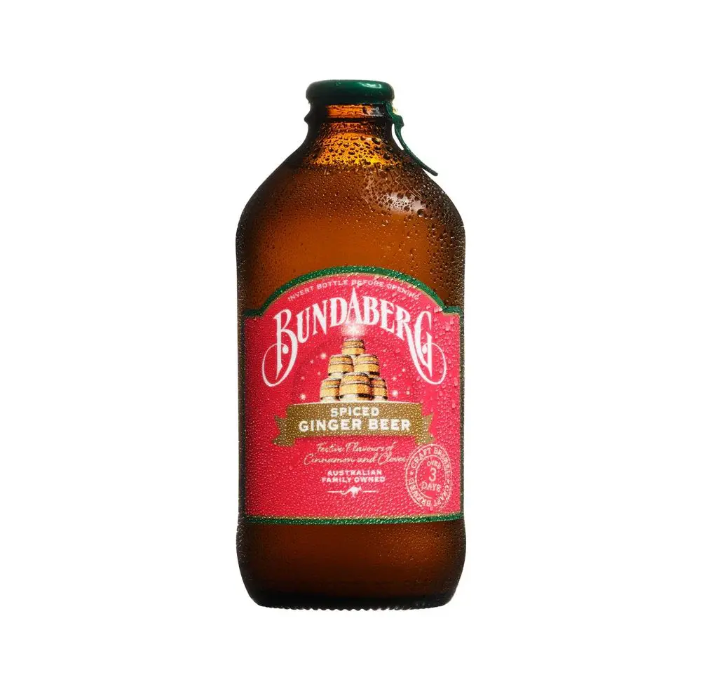 Chilled Bundaberg spiced ginger beer bottle