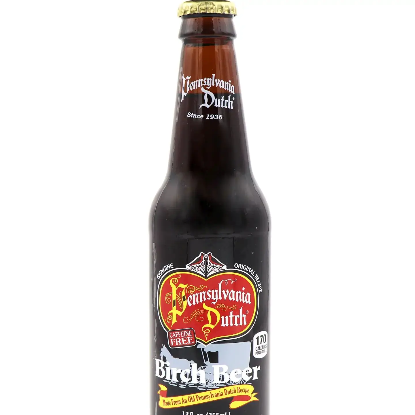 Dark glass bottle of birch beer