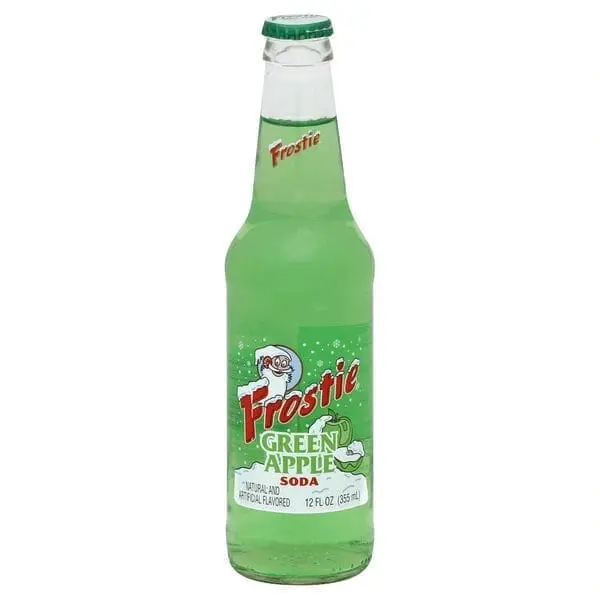 Frostie green apple flavored soda