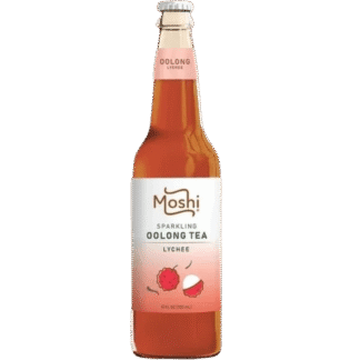 Glass bottle of lychee oolong tea