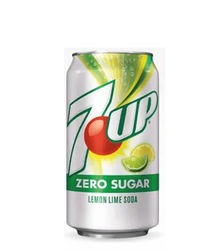 Zero sugar 7UP soda with lime flavor