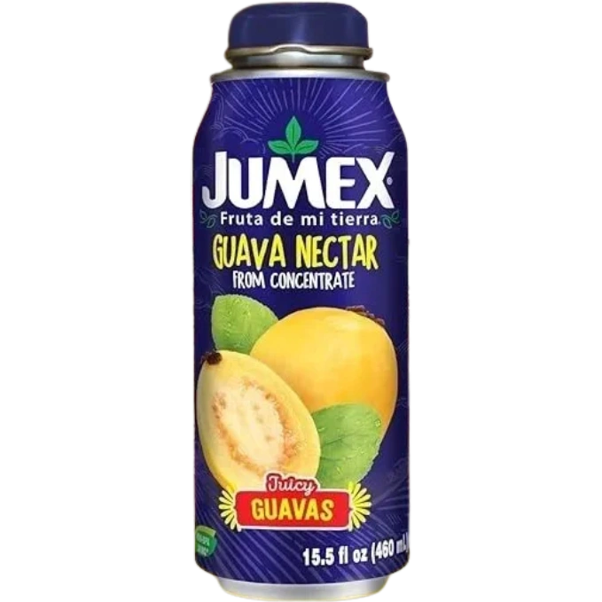 Guava-flavored beverage in purple can