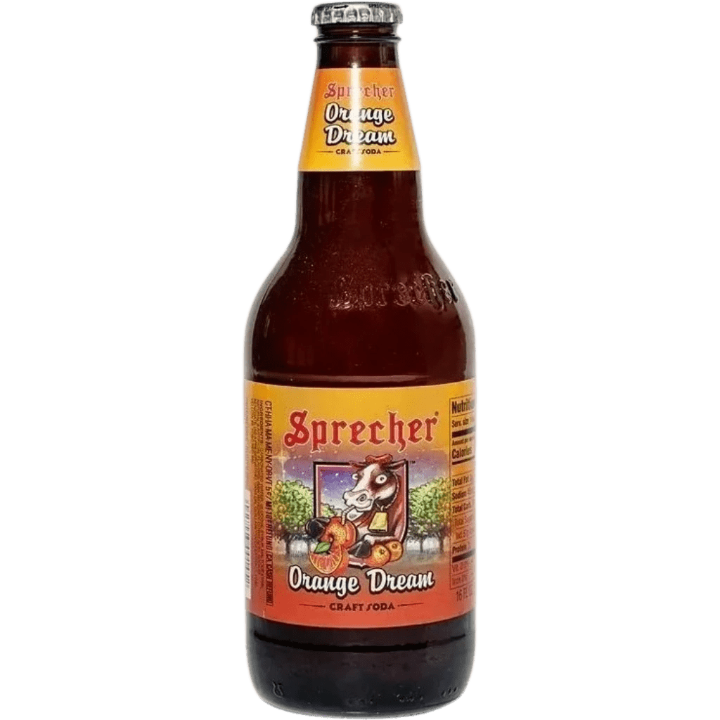 Sprecher craft soda with orange label