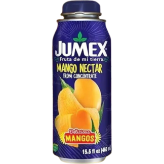 Mango nectar bottle with blue label