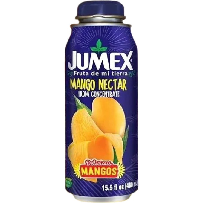 Mango nectar bottle with blue label