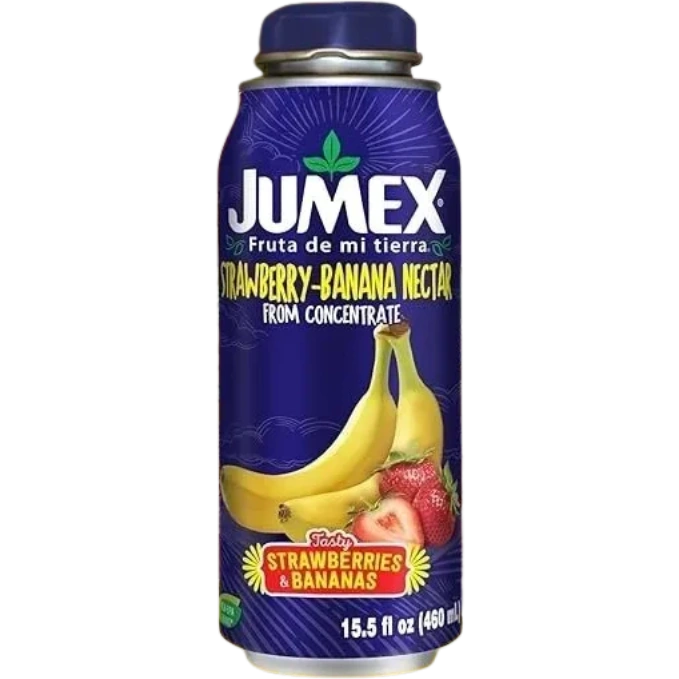 Strawberry-banana flavored Jumex beverage can