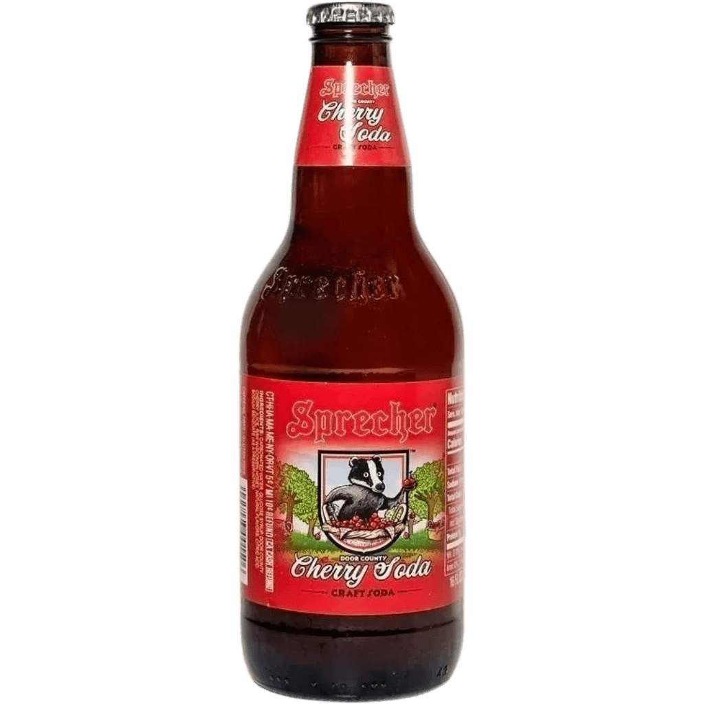 Beverage bottle with cherry design label