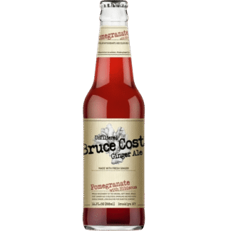 Ginger ale bottle with pomegranate hibiscus flavor