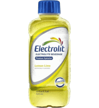 Lemon-lime flavored sports drink bottle