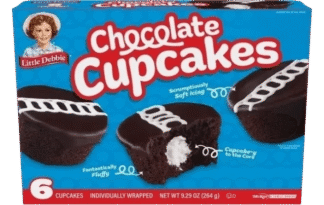 Pack of six chocolate cupcakes