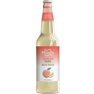 Sparkling yuzu and peach beverage bottle