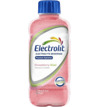 Pink electrolyte beverage bottle