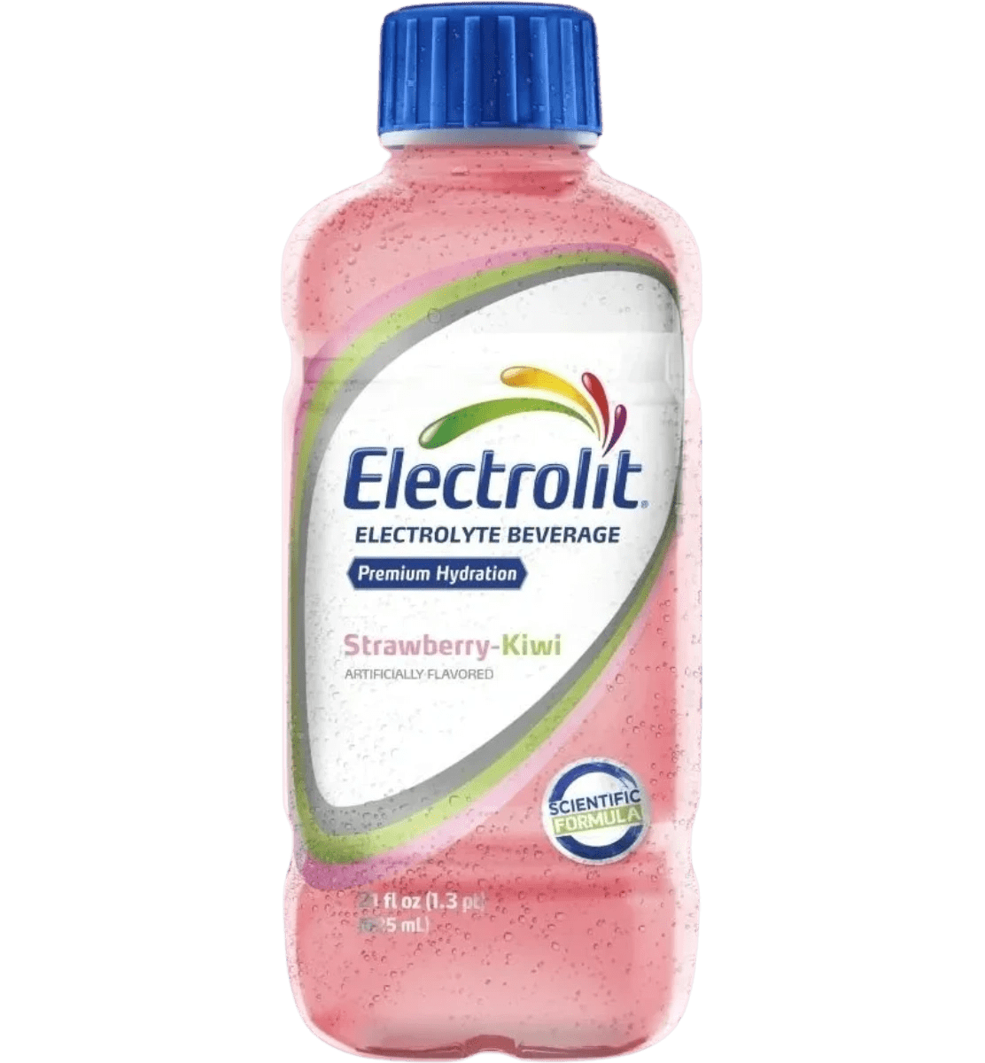 Pink electrolyte beverage bottle