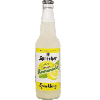 Refreshing sparkling lemonade beverage.