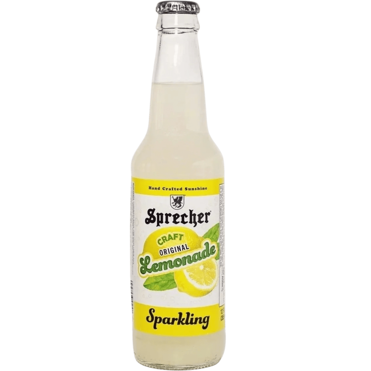 Refreshing sparkling lemonade beverage.