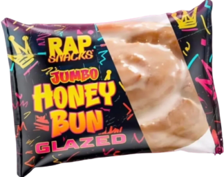 Jumbo honey bun in eye-catching wrapper