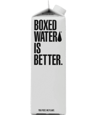 Eco-friendly boxed water packaging.
