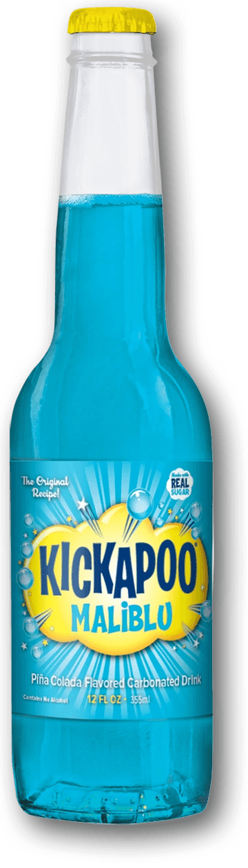 Kickapoo Maliblu drink with yellow cap