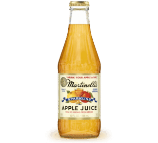 Sparkling apple juice bottle