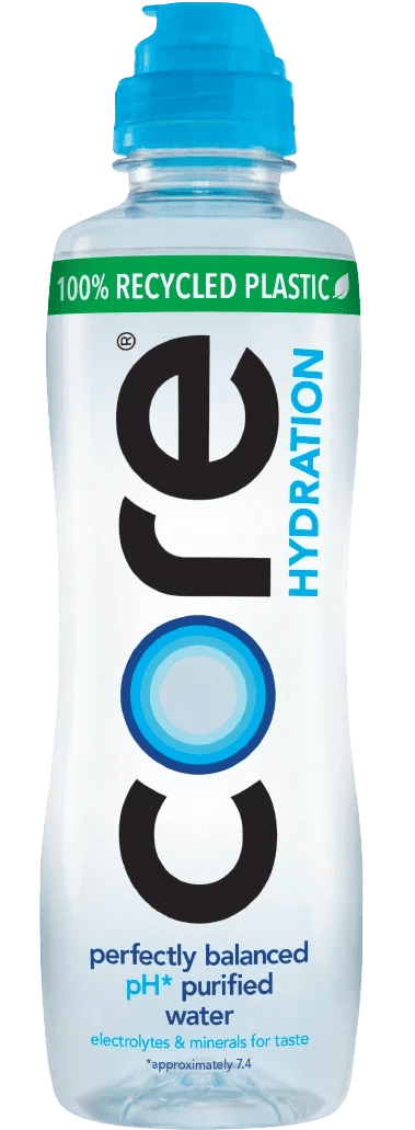 Core Hydration pH balanced water packaging.