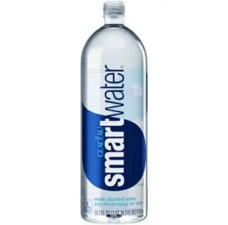 Smartwater bottle with blue label