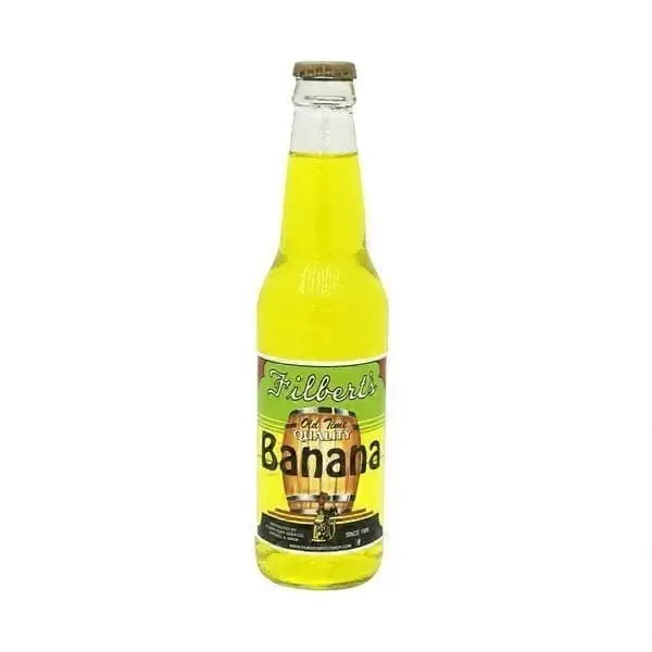 Bright yellow banana soda drink