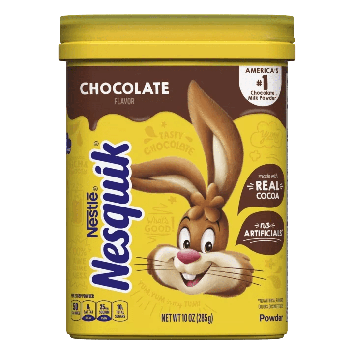 Nestlé Nesquik packaging with bunny design