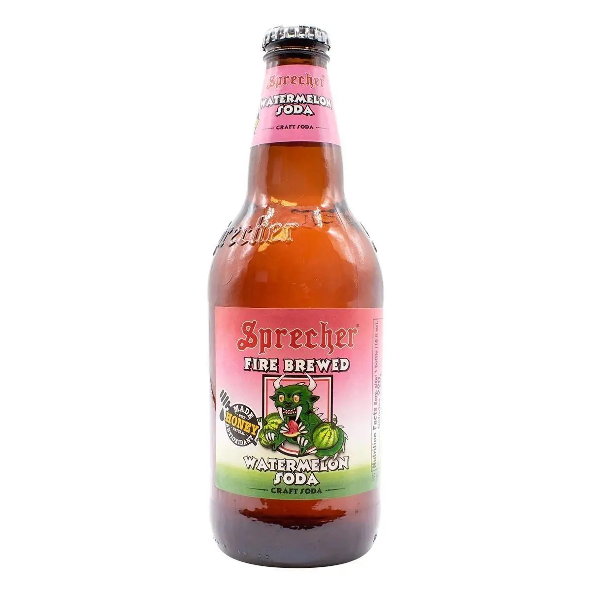 Watermelon soda bottle with colorful label