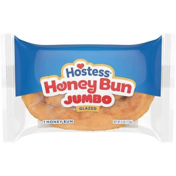 Glazed jumbo honey bun wrapper