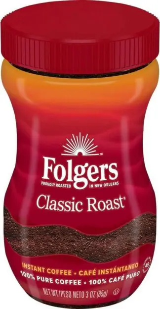 Folgers Classic Roast instant coffee jar