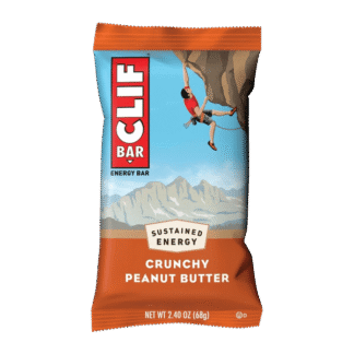 Energy bar with mountain climbing design