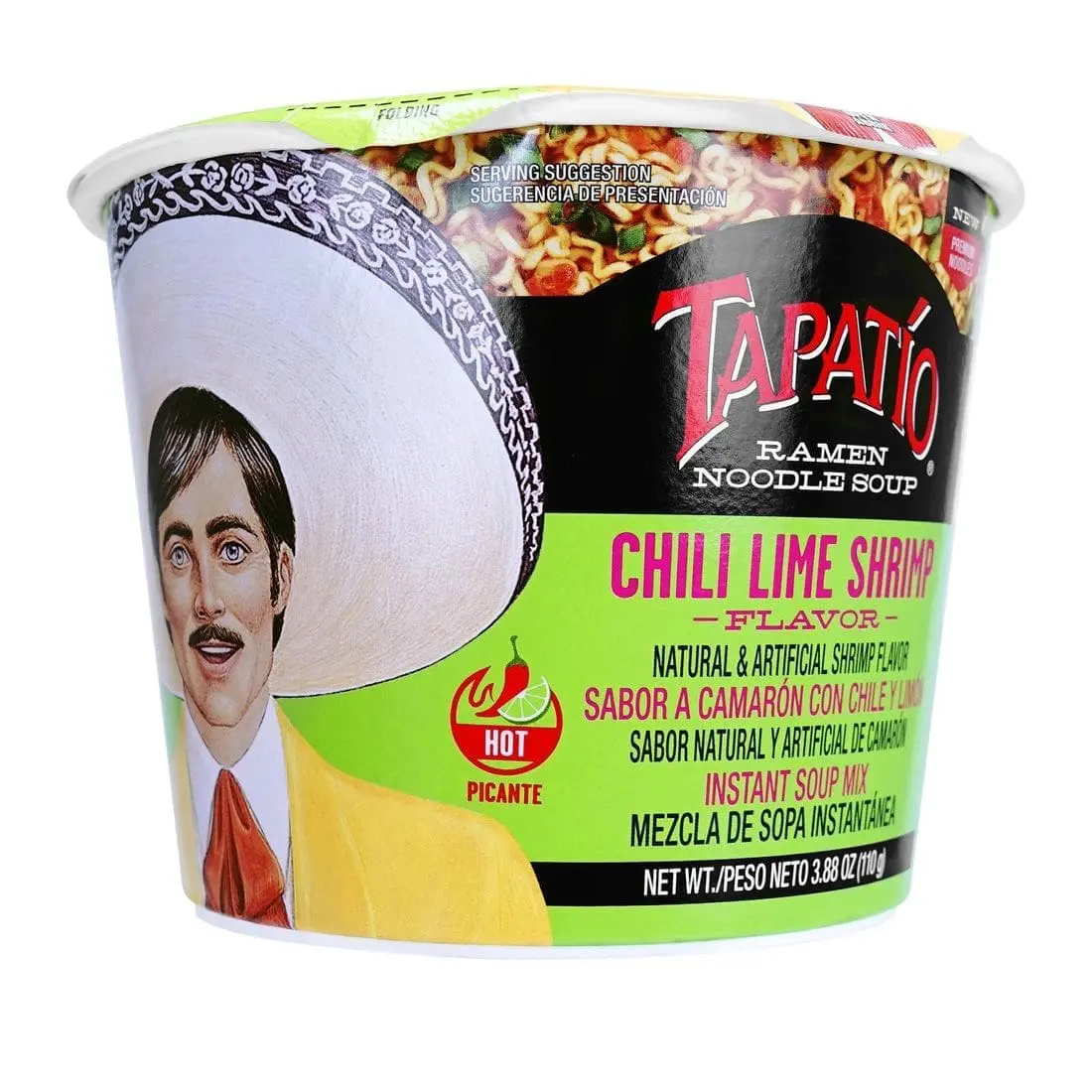 Tapatio instant noodle soup packaging