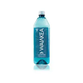 Blue Waiakea water bottle on white background