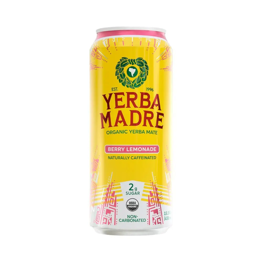 Yerba Madre berry lemonade can