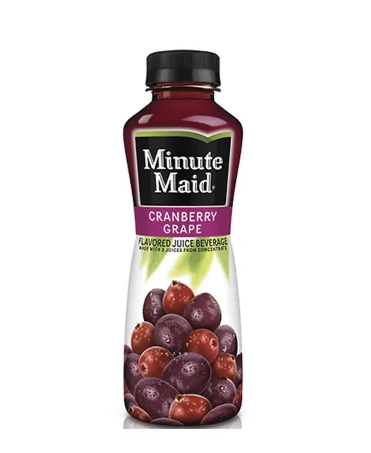 Minute Maid cranberry grape juice bottle