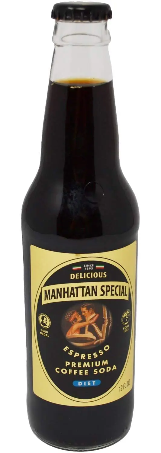 Manhattan Special espresso coffee soda bottle