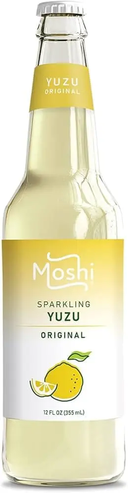 Glass bottle of Moshi sparkling yuzu