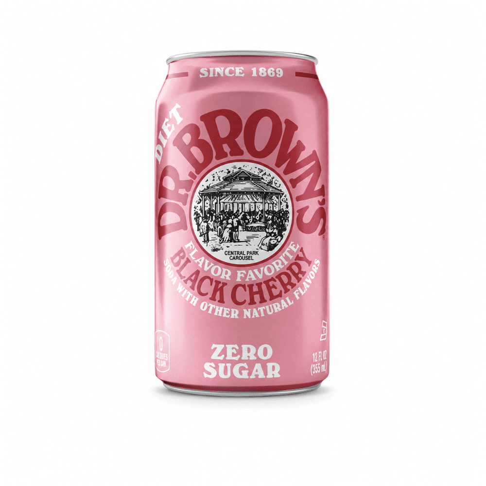 Diet Dr Brown's Black Cherry soda can