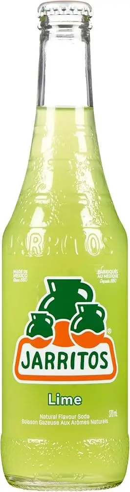 Jarritos lime soda bottle