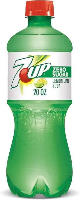 7UP Zero Sugar lemon-lime soda bottle