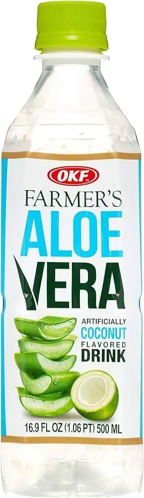 Bottle of aloe vera coconut flavored drink
