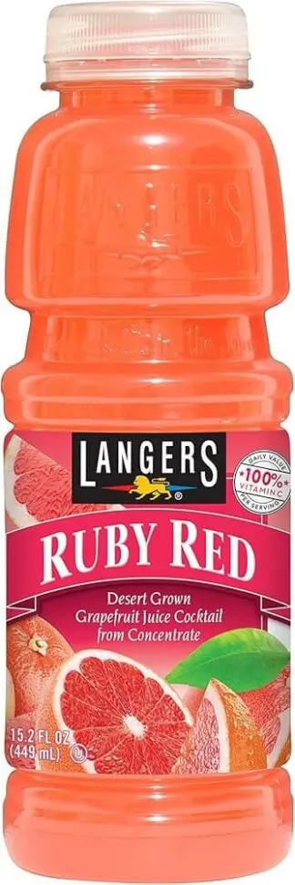 Langers Ruby Red grapefruit juice bottle