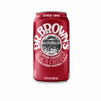 Red Dr. Brown's Black Cherry soda can