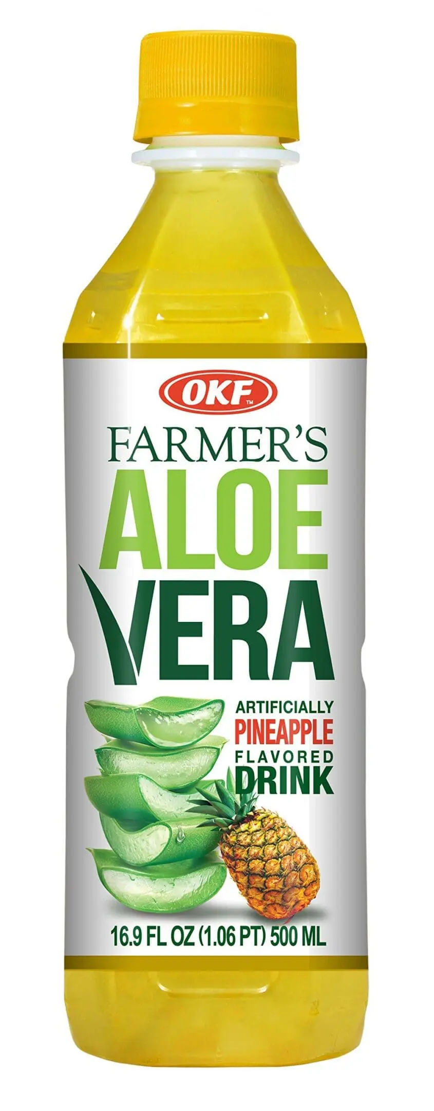 Pineapple aloe vera drink bottle